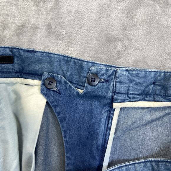 Vintage Zanella Pleated Straight Jeans Men's Size 36 Blue Denim - Picture 4 of 9